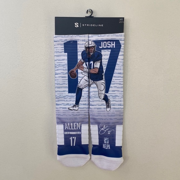 Strideline Buffalo Bills Quarterback Josh Allen Crew Socks M/L New w/tags! - Picture 2 of 6